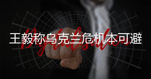 王毅稱烏克蘭危機本可避免，國際社會應共同尋求和平解決方案