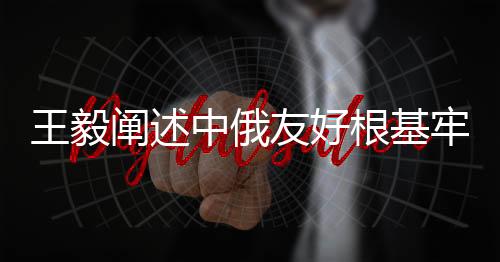 王毅闡述中俄友好根基牢不可破，牢固紐帶，攜手前行