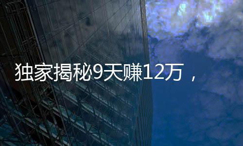 獨(dú)家揭秘9天賺12萬，小白跑步入場小游戲，一場輕松賺錢的盛宴正式開啟！