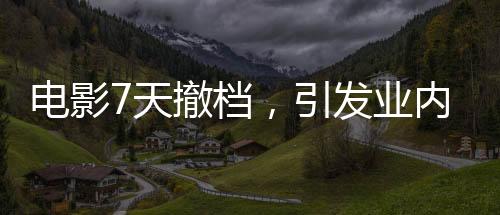 電影7天撤檔，引發(fā)業(yè)內(nèi)熱議