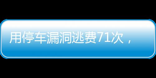 用停車漏洞逃費71次，違法行為的警示與反思