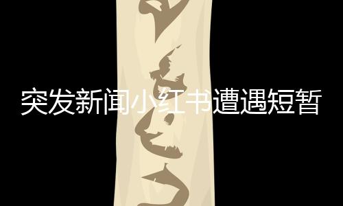突發(fā)新聞小紅書遭遇短暫服務(wù)中斷，用戶反饋系統(tǒng)崩潰問題