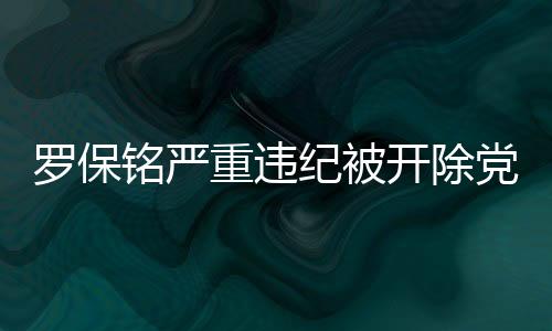 羅保銘嚴(yán)重違紀(jì)被開(kāi)除黨籍，案例警示與前路展望