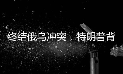 終結(jié)俄烏沖突，特朗普背后的真相究竟如何？