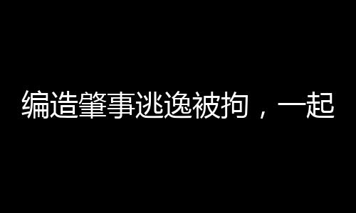 編造肇事逃逸被拘，一起揭示案件的始末與教訓（共十段）