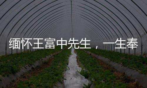 緬懷王富中先生，一生奉獻(xiàn)，永垂不朽