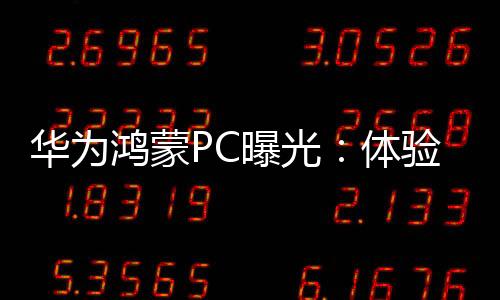 華為鴻蒙PC曝光：體驗不得了 效率秒Windows