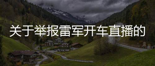 關于舉報雷軍開車直播的網(wǎng)友回應