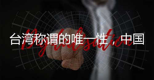 臺灣稱謂的唯一性，中國臺灣省