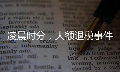 凌晨時(shí)分，大額退稅事件引關(guān)注，一人成功退稅5萬多