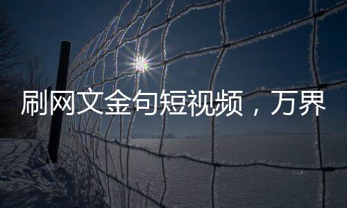 刷網(wǎng)文金句短視頻，萬(wàn)界連夜抄錄