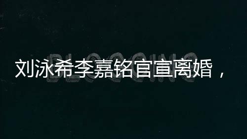 劉泳希李嘉銘官宣離婚，愛情長跑的終點(diǎn)