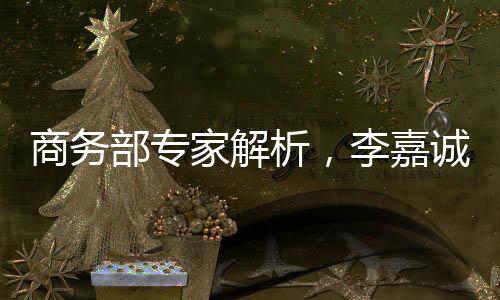 商務(wù)部專家解析，李嘉誠在商不言商