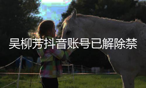 吳柳芳抖音賬號已解除禁言事件解讀