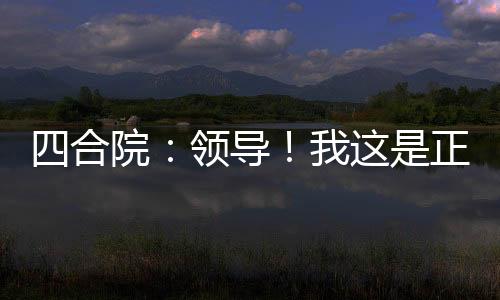 四合院：領(lǐng)導(dǎo)！我這是正經(jīng)招待所