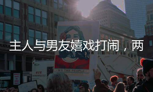 主人與男友嬉戲打鬧，兩只愛犬默契配合上演假打戲碼