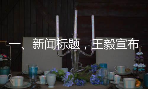 一、新聞標題，王毅宣布，今年元首外交將迎新高光時刻，開啟全球合作新篇章