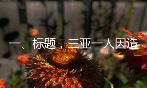 一、標(biāo)題，三亞一人因造謠空城現(xiàn)象被處罰，嚴(yán)厲打擊網(wǎng)絡(luò)虛假信息擴(kuò)散
