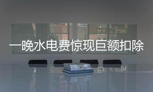 一晚水電費(fèi)驚現(xiàn)巨額扣除，官方迅速展開(kāi)調(diào)查