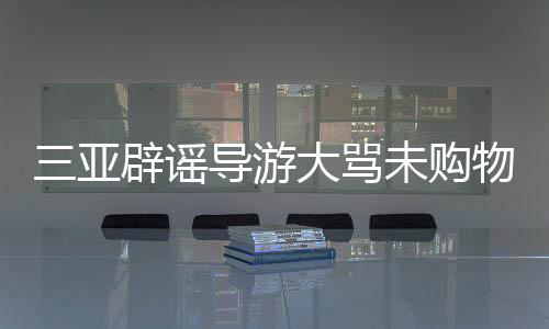 三亞辟謠導游大罵未購物游客，真相究竟如何？