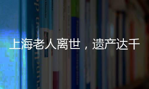 上海老人離世，遺產(chǎn)達(dá)千萬，無人繼承，背后的故事與法律的探索