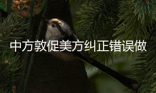 中方敦促美方糾正錯(cuò)誤做法，重塑雙邊關(guān)系的關(guān)鍵時(shí)刻