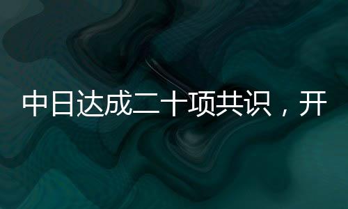 中日達(dá)成二十項(xiàng)共識(shí)，開啟兩國友好合作新篇章