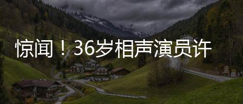 驚聞！36歲相聲演員許兆呈離世，緬懷其輝煌的藝術(shù)人生