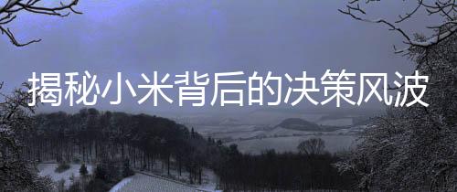 揭秘小米背后的決策風波，撤銷不做衛(wèi)生巾聲明背后的故事