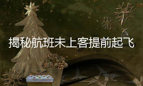 揭秘航班未上客提前起飛事件，多方因素引發(fā)關(guān)注