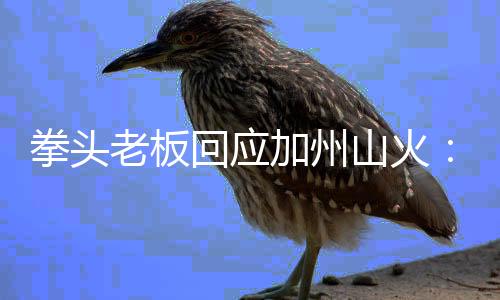 拳頭老板回應(yīng)加州山火：重建時(shí)將挺身而出