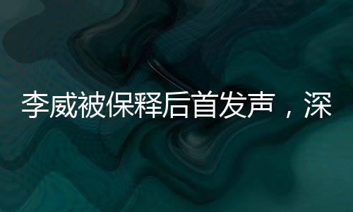 李威被保釋后首發(fā)聲，深度解讀其背后故事及未來展望