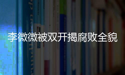 李微微被雙開揭腐敗全貌，大搞全家腐警示世人