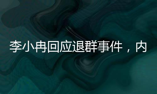 李小冉回應(yīng)退群事件，內(nèi)幕揭秘與個人立場解讀