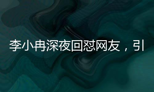 李小冉深夜回懟網(wǎng)友，引發(fā)熱議