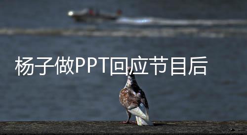楊子做PPT回應(yīng)節(jié)目后生活，揭秘明星幕后的真實(shí)點(diǎn)滴