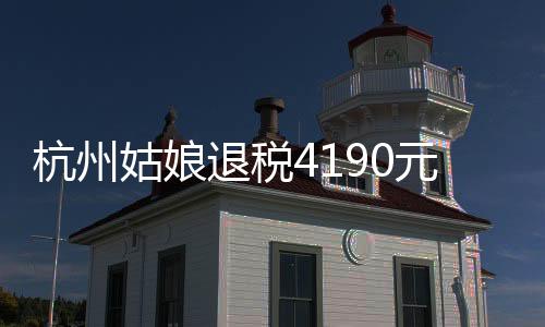 杭州姑娘退稅4190元，驚呼巨款