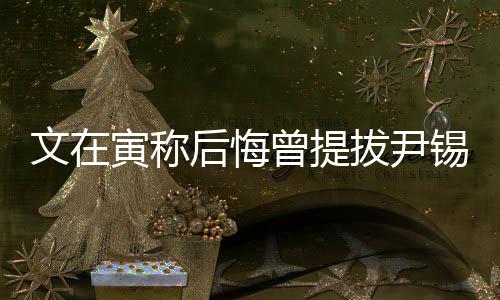 文在寅稱后悔曾提拔尹錫悅，決策背后的故事與反思
