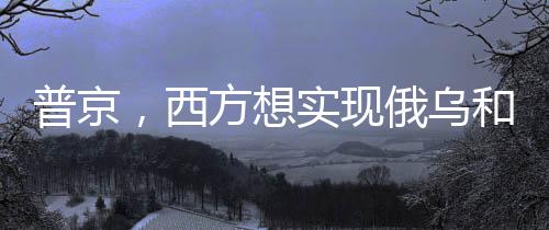 普京，西方想實現(xiàn)俄烏和平很簡單