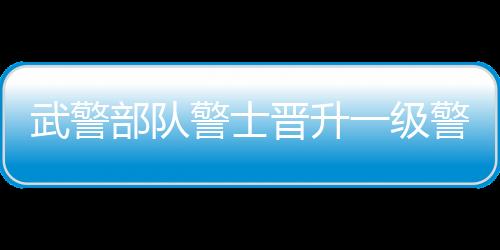 武警部隊(duì)警士晉升一級警士長，十大卓越戰(zhàn)士榮升新軍銜