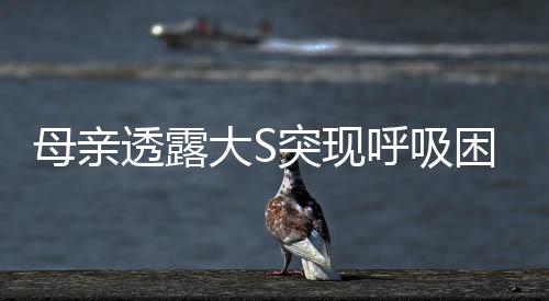 母親透露大S突現(xiàn)呼吸困難狀況，健康警鐘敲響引發(fā)關(guān)注