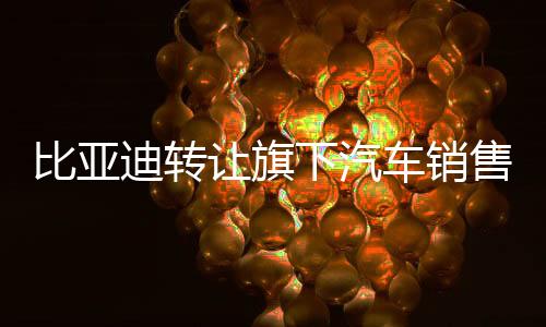 比亞迪轉(zhuǎn)讓旗下汽車(chē)銷(xiāo)售公司，重塑產(chǎn)業(yè)鏈布局