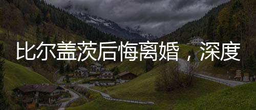 比爾蓋茨后悔離婚，深度解析與反思