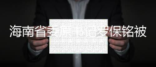 海南省委原書記羅保銘被開除黨籍，全面剖析違紀事件的深層次原因