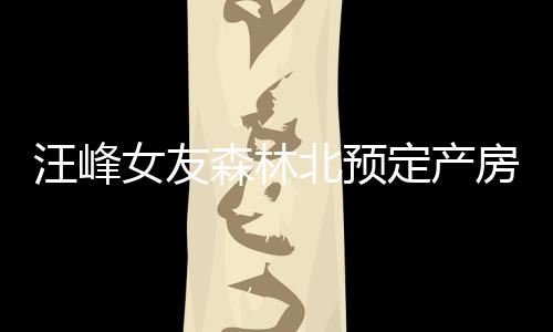 汪峰女友森林北預(yù)定產(chǎn)房，將開啟人生新篇章