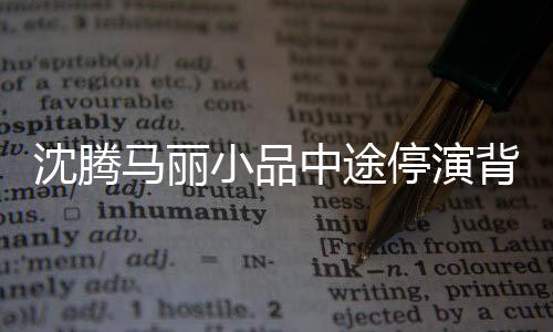 沈騰馬麗小品中途停演背后的故事，意料之外的演出波折與觀眾的遺憾