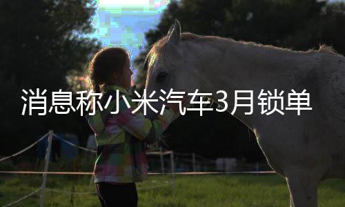 消息稱小米汽車3月鎖單超8.5萬臺：越欠越多根本交不完