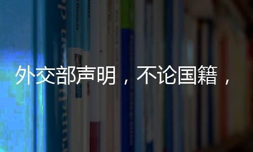 外交部聲明，不論國籍，違法一律追究責(zé)任——一視同仁維護(hù)法律公正