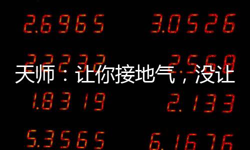 天師：讓你接地氣，沒(méi)讓你接地府