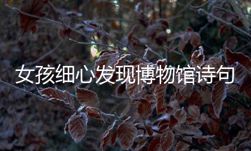 女孩細(xì)心發(fā)現(xiàn)博物館詩(shī)句印刷漏字，展現(xiàn)公眾對(duì)文化尊重的重要性